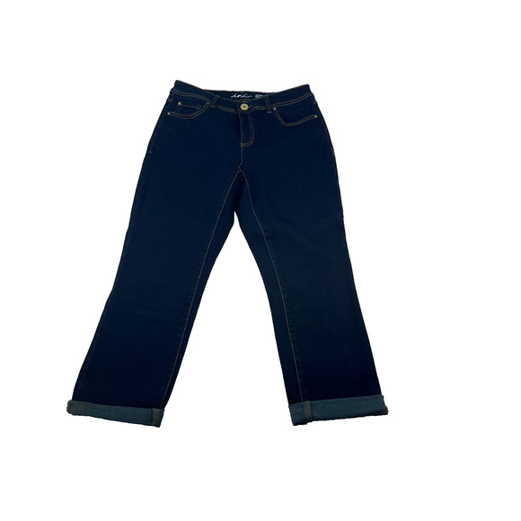 inc Dark Blue Jeans skinny leg/curvy crop mid rise size 4 (0208) - Picture 1 of 9